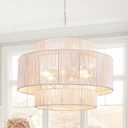 30.7 Large White Rattan Chandeliers, 3-Tier Boho Coastal Pendant Lights, Hemp Rope Hanging Ceiling Light, Wicker Lighting Fixture for Living Room, Dining Room, Bedroom, Kitchen Island