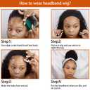 Headband Wigs for Black Women Natural Hairline Synthetic Brown Loose Curly None Lace Front Wigs for Black Women Glueless Machine Made Wig Wavy pre plucked 26 Inch