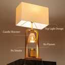 PoKat Electric Candle Warmer Lamp Farmhouse, Wood-Like Candle Lamp Warmer with Timer Dimmer, Wax Light Warmer Lamp Jar Candles, Table Lamp House Warming New Home Decor for Bed Living Room