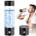 MOVOCA Hydrogen Water Bottle, 3Min 2200PPB Rapid Hydrogen Water Generator -SPE PEM Tech, 15OZ Portable Hydro Water Machine, Health Care Gifts for Husband, Wife, Family, Friends, Travel