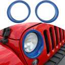 RT-TCZ for Wrangler JK Headlight Cover Trim Bezels for Jeep Wrangler JK JKU 2007-2017 Blue Exterior Accessories 2pcs