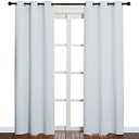 NICETOWN Easy Care Solid Thermal Insulated Grommet Room Darkening Curtains/Drapes for Bedroom (2 Panels, 46 by 63, Light Grey-Greyish White)