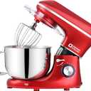 Kitchen in the box Stand Mixer, 6.5QT 660W Kitchen Electric Mixer, 6-Speed Tilt-Head Food Mixer with Dough Hook, Wire Whip, Beater, Dishwasher Safe (Red)