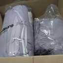 Bedsure Full Comforter Set 7 Pieces, Purple Striped Bedding Set for All Seasons, Reversible, Cationic Dyeing Bed in a Bag with Comforter, Sheets, Pillowcases & Shams