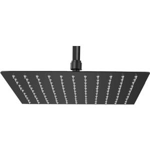 NearMoon Rain Shower Head, High Flow Stainless Steel Square Rainfall Shower, High Pressure Design, Awesome Shower Experience Even At Low Water Flow (10 Inch, Matte Black)