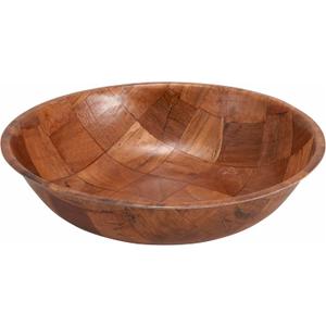 Winco WWB-10 Wooden Woven Salad Bowl, 10-Inch, Brown