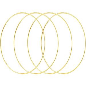HOHIYA 4 Pcs 20 Inch Metal Floral Hoop Wedding for Table Wreath Rings Large Gold Craft for Making Decor Dream Catcher and DIY Wall Hanging 4mm Wire Taiwan Made