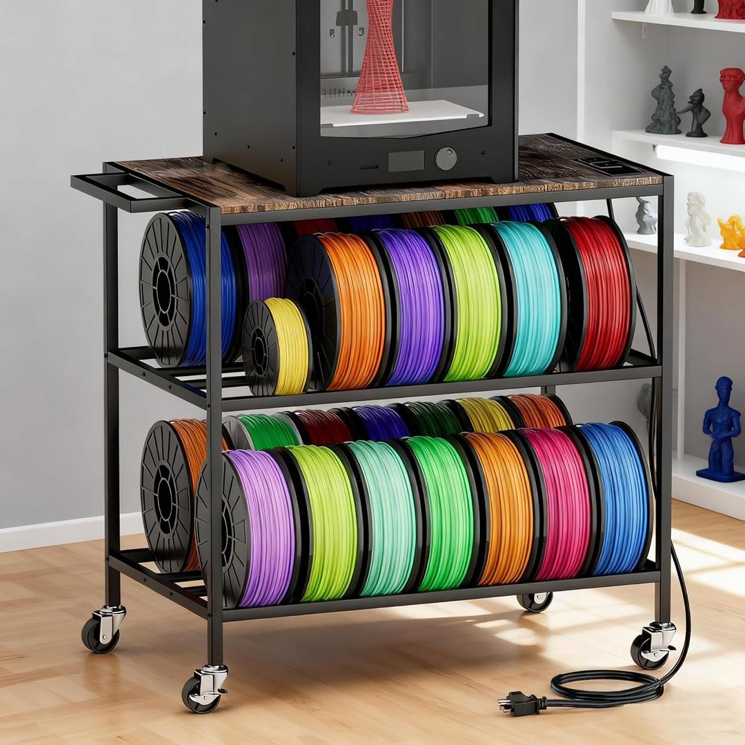 3D Printer Stand with Filaments Storage-Small 3D Printer Table for consumables Storage,Heavy Duty 3D Printer cart Desk Suitable for workshops, Studios and Offices