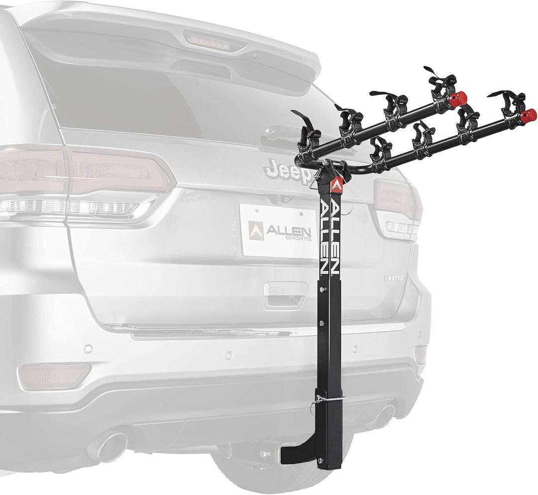 Allen Sports Deluxe 4-Bike Hitch Mount Rack (2-Inch Receiver) , Deluxe, Bike Carrier, Black