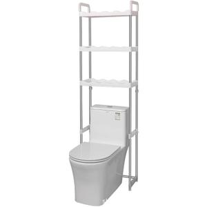 Over The Toilet Storage Shelf, Multipurpose Toilet Storage Rack, 3-Tier Shelf Bathroom Space Saver Includes 3-Hooks, Freestanding Bathroom Organizer Above Toilet for Laundry, Restroom (3-Tier)