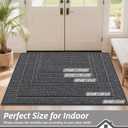 BEQHAUSE Dirt Trapper Door Mat 17" x 30", Non-Slip Doormats (Rolled-Up NO Creases) Washable Entryway Rugs, Dirt Resist and Absorbent Welcome Mat, Low Profile Floor Mats for Front Back Door, Charcoal