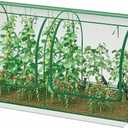 98x49x49in Garden Plant Netting Mesh Cover for Raised Bed with Roll-up Zipper Door for Vegetables Fruits, Large Tunnel Gardening Net, Green
