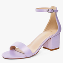 GENSHUO Women's Low Kitten Heel Sandals Strappy Open Square Toe Dress Heels Comfortable Sexy Cute Ankle Strap Wedding Party Prom Summer Heeled Shoes, 8