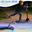 Toddler Scooter, 3 Wheels for Kids 2-7 Year Old LED Lighted, Folding Lean-to-Steer Kids Scooter with 3 Adjustable Handlebar for Boys Girls, Blue