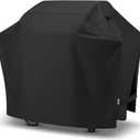 SunPatio Grill Cover 55 Inch, Outdoor Heavy Duty Waterproof Barbecue Gas Cover, UV & Fade Resistant, All Weather Protection Compatible for Weber Charbroil Nexgrill Kenmore Grills and More, Black