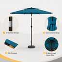 Tobeos 11 FT Outdoor Patio Umbrella, 2 Tiers Market Table Umbrella with 8 Sturdy Ribs, Smooth Crank Lift, UPF50+ UV Protection for Deck, Pool, Garden and Backyard, Lake Blue