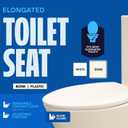 Highcraft B4TSPE Elongated Plastic Toilet Seat Slow Close ? Easy Remove, Bone