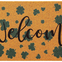 Tinideya St. Patrick's Day Welcome Doormat Irish Shamrock Coir Door Mat Decorative Washable NonSlip Entrance Rugs for Indoor Outdoor Home Bathroom Decor 18 x 30 Inch