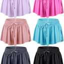 6 Pcs 2 in 1 Flowy Running Shorts with Pockets Butterfly Gym Shorts Summer Women Workout Yoga