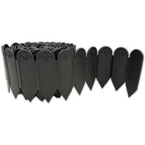 DAIM FlexWall Edge Landscape Edging, Fancy Garden Edging for Landscaping, Sturdy Garden Fencing & Landscape Border that Retain Soil & Stop Weeds, for Landscaping & Fencing Project, Black, 6" x 16.5 ft