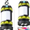 2 Pack Camping Lantern, Outdoor Led Camping Lantern, Rechargeable Flashlights with 1000LM, 6 Modes, 4000mAh Power Bank, IPX5 Waterproof Portable Emergency Camping Light for Hurricane Hiking (Green)