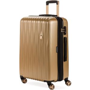 SwissGear 7272 Energie Expandable Hardside Luggage with Spinner Wheels and TSA Lock, Gold, Checked-Medium 24-Inch