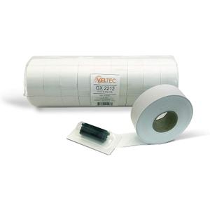2212 White Pricing Labels for Garvey (22-6, 22-7, 22-8) and Contact (6.22, 7.22, 8.22) One-Line Price Gun/Labelers, Free Ink Roller  9 Rolls, 11,000 Labels with Security Slits