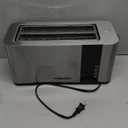 Mueller UltraToast Full Stainless Steel Toaster 4 Slice, Long Extra-Wide Slots for Bagels and Waffles, 6 Browning Levels, LED Display, Cancel/Defrost/Reheat Functions & Removable Tray, Kitchen Gadgets