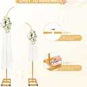Metal Arch Backdrop Stand, Gold Curved Top Wedding Arch Set of 2 (7.5FT/6.2FT) Wedding Arches Frames for Ceremony, Baby Shower,Birthday Party, Anniversary Graduation Decorations