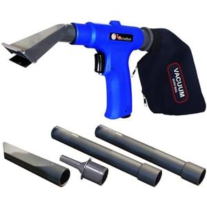 LEMATEC Dual-Action Pneumatic Vacuum & Air Blow Gun with 6 Attachments - 150 PSI Multi-Functional Air Compressor Tool for Automotive & Workshop Cleaning - Vacuum-blower