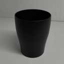 mDesign Steel 1.67 Gallon Trash Can Small Round Wastebasket Metal Garbage Container Recycle Bin for Waste, Recycling in Bathroom, Kitchen, Bedroom, Home Office, Outdoor Trashcan - Black