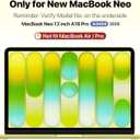 Macaset for MacBook Neo Case 13 inch 2026 (A18 Pro, Model A3404), Precision 1:1 Fit | True-to-Original Color | Matte Hard Shell, Yellow Cover Scratch & Fingerprint Resistant - Citrus Clear