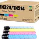 TN-324 TN-514 TN324 TN514 Toner Cartridge Use for Konica Minolta bizhub C258 C308 C368 C458 C558 C658 Printers (4 Pack)