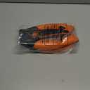 Leather Steering Wheel Cover, Breathable, Anti Slip & Odor Free, Black and Orange (Round-Middle[14.5''-15''])