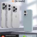 OuXul Designed for iPhone 16 Case,Shockproof Liquid Silicone Protective Phone Case with Soft Anti-Scratch Microfiber Lining Ultra Slim Drop Protection Phone Cover 6.1 inc (Light Blue)