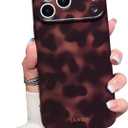 Cute Phone Case for iPhone 17 Pro Max Case Tortoise Shell Pattern Leopard Full Camera Protective Slim Shockproof Cool Trendy Aesthetic-Brown Amber