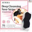 AUSLKA Blackhead Pore Strips,(70 Counts) Blackhead Remover-Deep Cleansing Charcoal Strips - Black Head Nose Strips -Black Head Remover