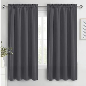 Blackout Curtains for Bedroom Thermal Insulated Curtains Grey Window Shades, Energy Efficient Noise Reducing Curtains Drapes for Living Room - 22" by 62" - Charcoal Gray - One Panel