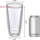 Amazing Abby - Alaska - 24-Ounce Insulated Plastic Tumblers (Set of 4), Double-Wall Plastic Drinking Glasses, All-Clear Reusable Cups, BPA-Free, Shatter-Proof, Dishwasher-Safe