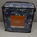 Tribeca Living Eva Floral Flannel King Sheet Set, Super Soft 100% Cotton, Extra Deep Pockets, Dark Blue