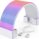 Sirlyr RGB PSU Cables LED Strips,ARGB PC Cable Cover Compatible 24 Pin Motherboard Extension Cable,Power Supply Cables,3Pin SYNC for Computer Setup 8In