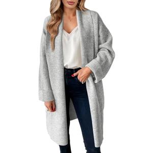 Saodimallsu Womens Long Cardigan Sweaters Chunky Open Front Oversized Slouchy Knit Fall Trendy Coatigan Jackets (Medium, Light Grey)