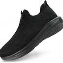 Women's Walking Shoes Lightweight Comfort Workout Casual Non Slip Fashion Sneakers (9, Black)