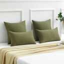 FUTEI Olive Green Decorative Throw Pillow Covers 20x20 Inch Set of 2,Soft Chenille Triangle Check Pattern Cushion Case,Modern Home Decor for Couch Bed Living Room