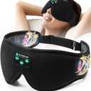 Boodlab Bluetooth Sleep Mask, Sleep Mask with Bluetooth Headphones, Sleeping Headphones for Side Sleepers Travel Yoga, Cool Tech Gadgets Unique Gift for Valentine's Mother's Day Birthday Christmas (Black Gray)