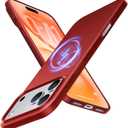 TORRAS Magnetic Slim-Fit for iPhone 17 PRO MAX Case, Ultra-Thin 17 ProMax Phone Case Compatible with MagSafe, Light Anti-Scratch Matte Hard PC Bayer 6.9 inch OriginFit, Red