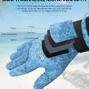 XUKER Neoprene Gloves Men Women, 3mm Camouflage Patterned Winter Wetsuit Gloves Keep Warm for Scuba Diving Surfing Swimming Fishing Water Sports (Blue, XXL)