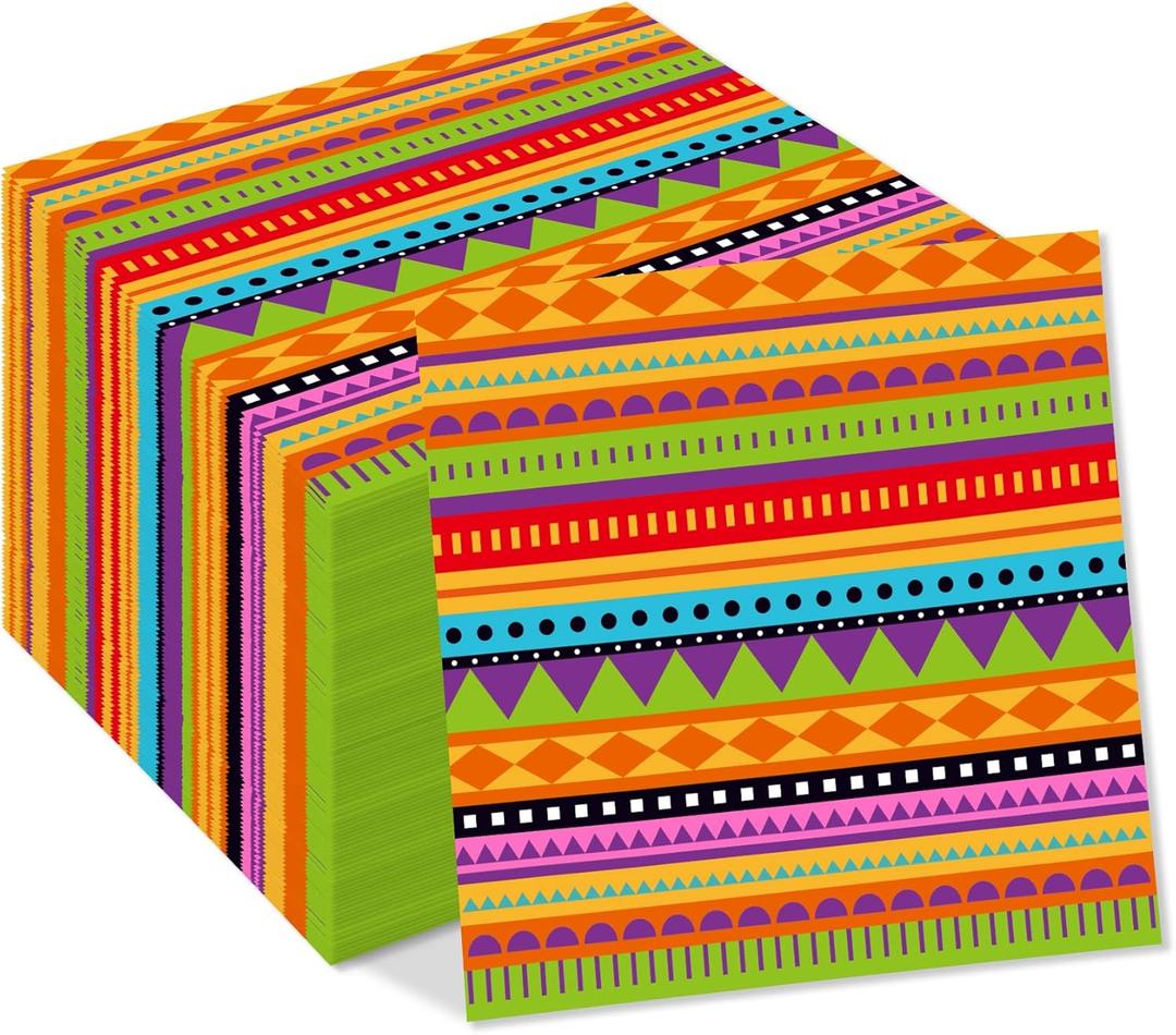 4 x 40Pcs Mexican Fiesta Paper Napkins Mexico Cactus Colorful Disposable Lunch Dinner Paper Napkin Set Mexican Fiesta Tableware Birthday Baby Shower Party Supplies