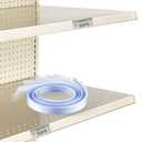 Frienda 100 Pcs Decorative Gondola Shelving Vinyl Insert Strips Pre Cut 48" x 1.25" Decorative Shelf Insert Strips for Retail Store Supermarkets Grocery C Channel Decoration(Clear)