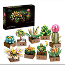 Under the Baubles Flower Botanical Bonsai Building Set, Succulent Building Toys - 9 Pack, for Home Decor, Valentine's Day, Mother's Day, Christmas for Adults and Kids - 913pcs